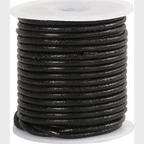 Ldersnor - Tykkelse 2 Mm - Rund - Sort - 10 M