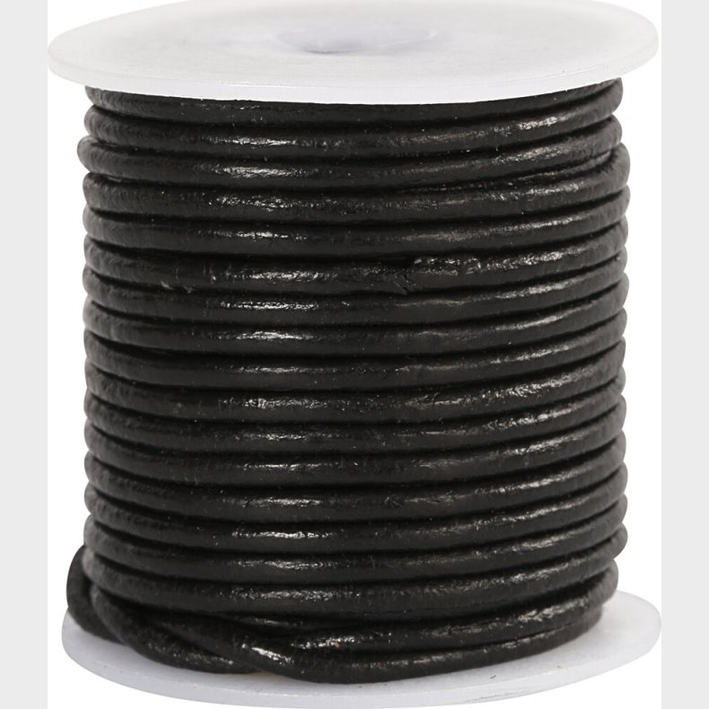 Ldersnor - Tykkelse 2 Mm - Rund - Sort - 10 M