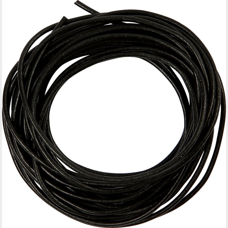 Ldersnor - Tykkelse 2 Mm - Rund - Sort - 4 M