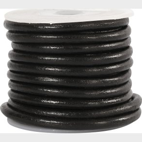 Ldersnor - Tykkelse 4 Mm - Rund - Sort - 5 M