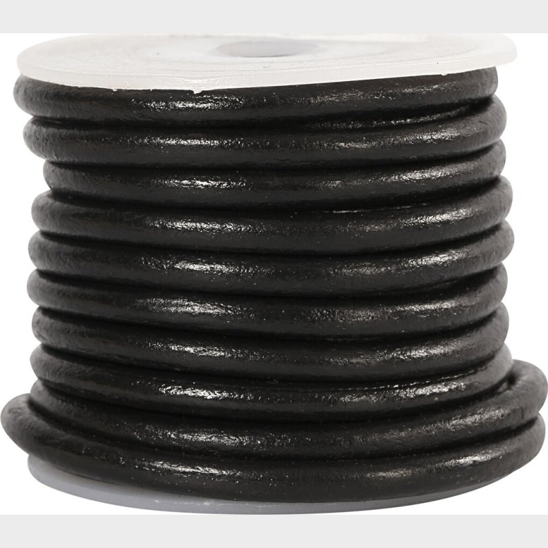 Ldersnor - Tykkelse 4 Mm - Rund - Sort - 5 M