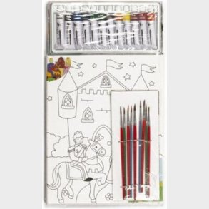 Malerlrred Med Print - Slot - Inkl. Maling + Penselst - 24x30 Cm