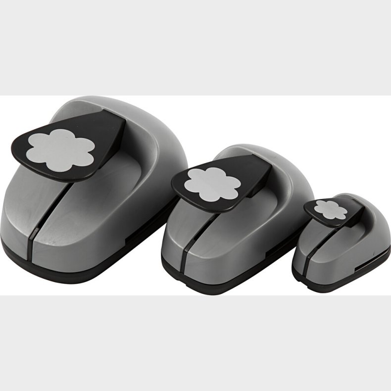 Lag-p-lag Stansejernsst - Blomst - Str. 25+49+75 Mm - 3 Stk.