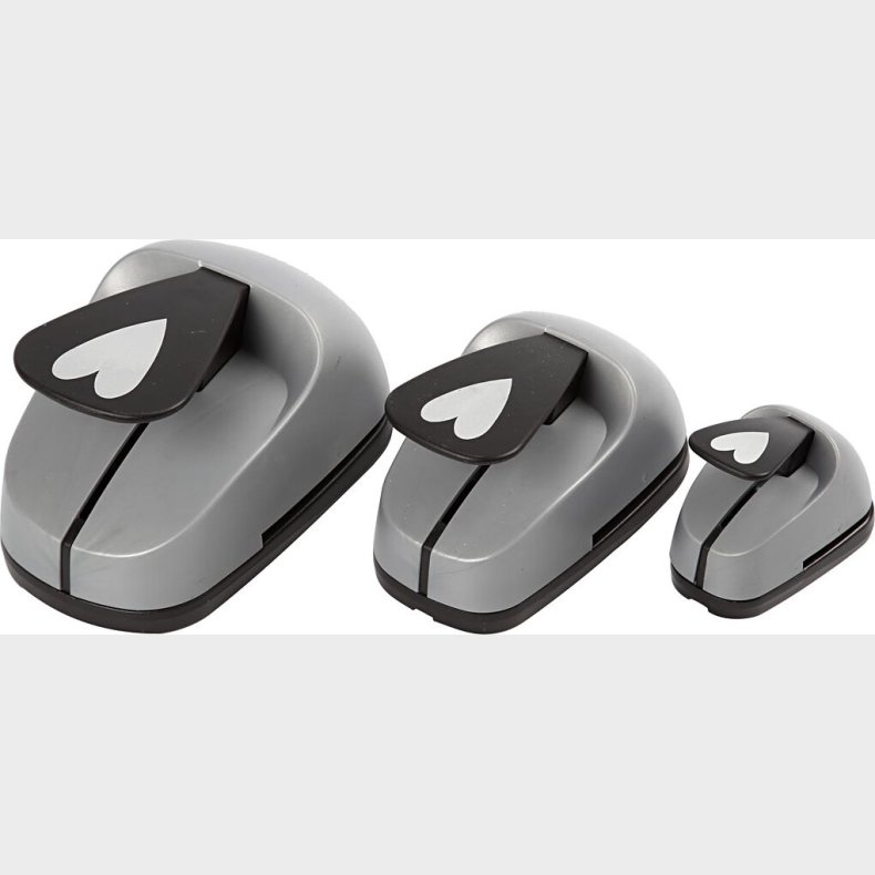 Lag-p-lag Stansejernsst - Hjerte - Str. 25+49+75 Mm - 3 Stk.