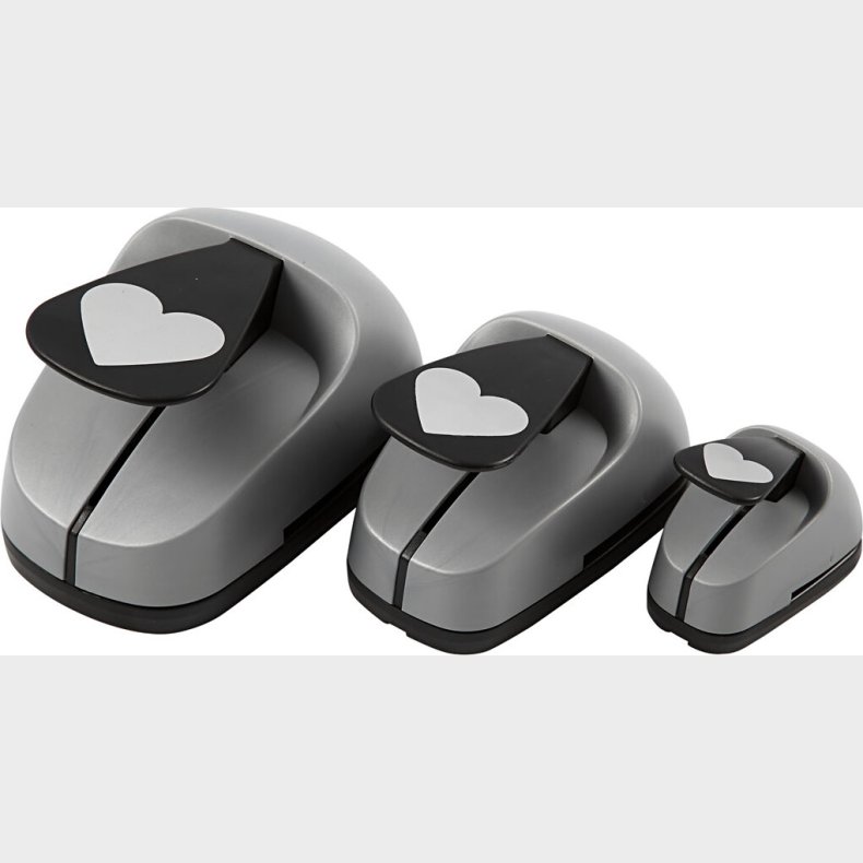 Lag-p-lag Stansejernsst - Hjerte - Str. 25+49+75 Mm - 3 Stk.