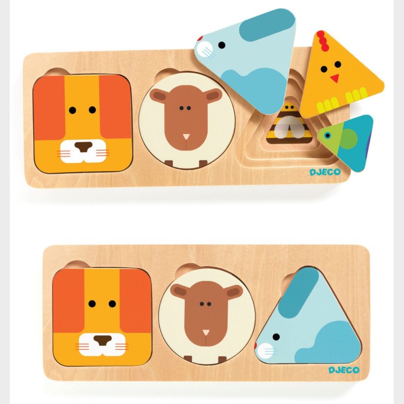 Djeco | Lag puslespil - AnimaBasic, geometridyr