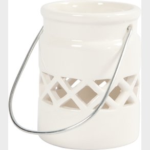 Lanterne - H 8 Cm -  6,2 Cm - Hvid - 2 Stk.