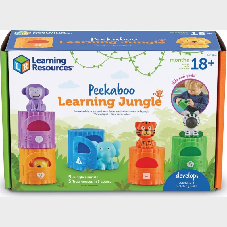 Learning Resources - Lr Om Tal Og Farver - Aktivitetsst M. Junglens Dyr (lsp6815-sca)