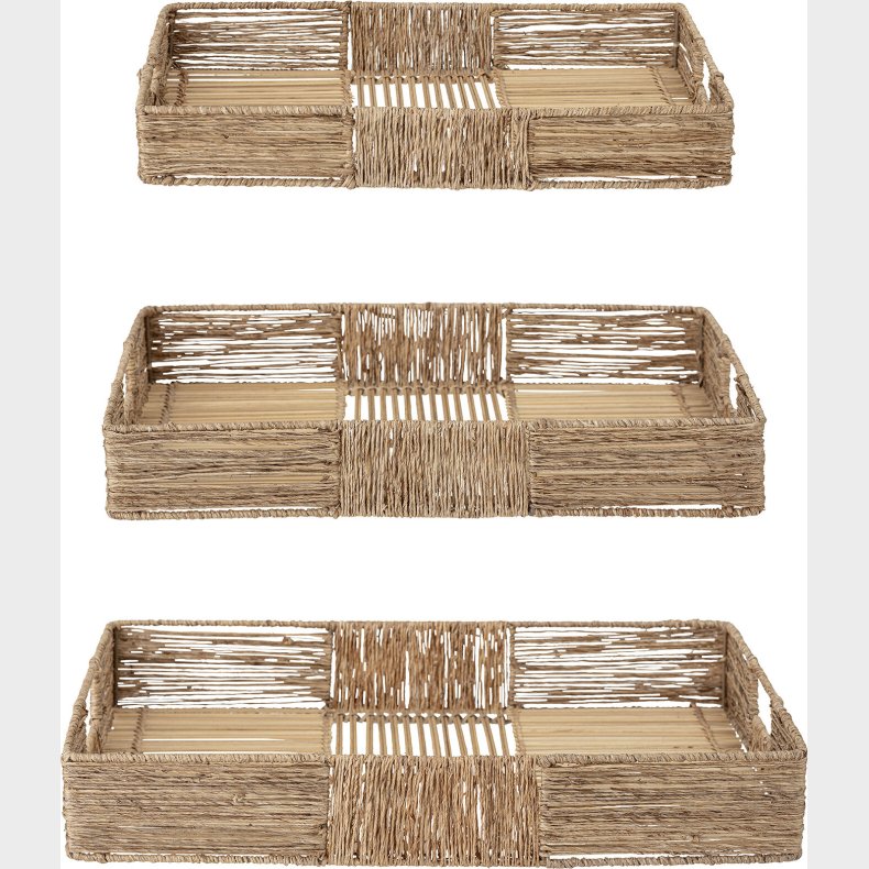 Bloomingville - Lecia Serveringsbakke - Natur - Jute - Flet - 3 Stk