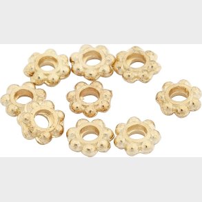 Ledperle -  6 Mm - Hulstr. 2 Mm - Forgyldt - 100 Stk.