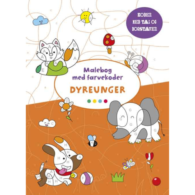 Forlaget Bolden | Malebog med farvekoder - Dyreunger