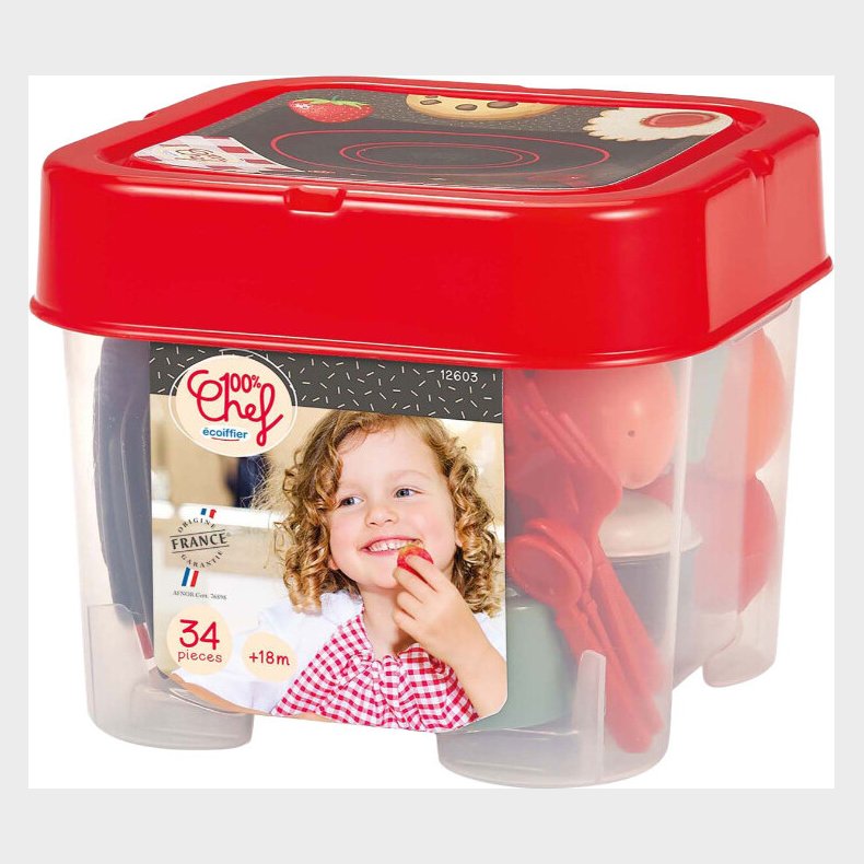 Ecoiffier 100 Chef - Legest - Spisest - 34 Dele