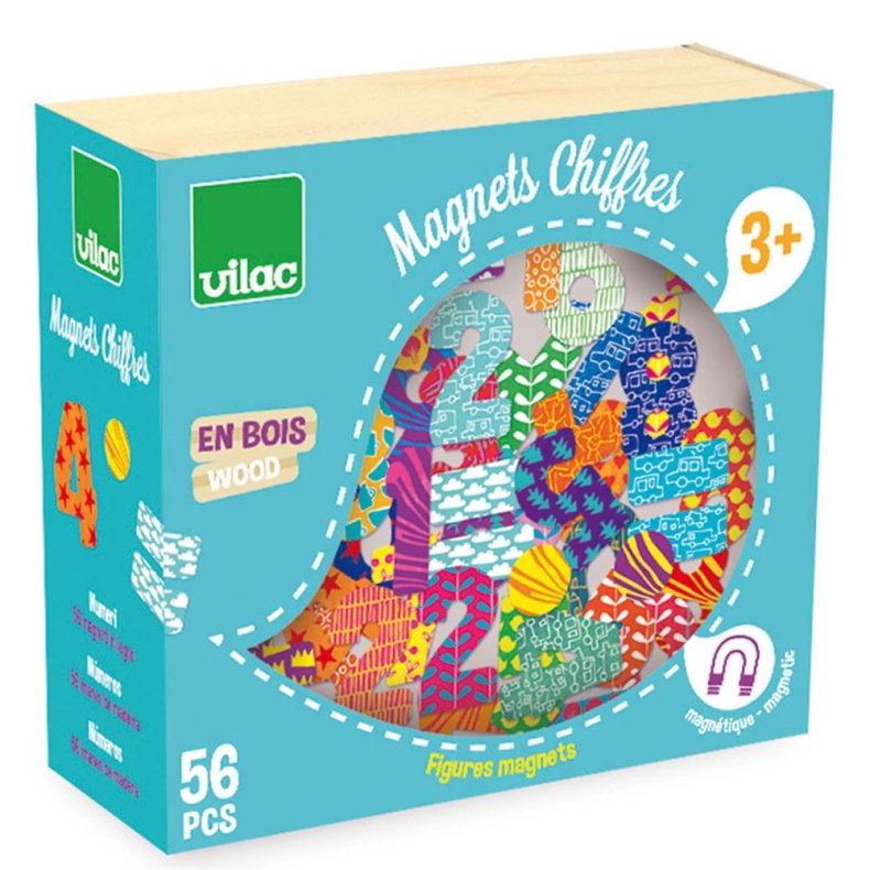 Vilac | Magneter i tr - Tal og matematiksymboler