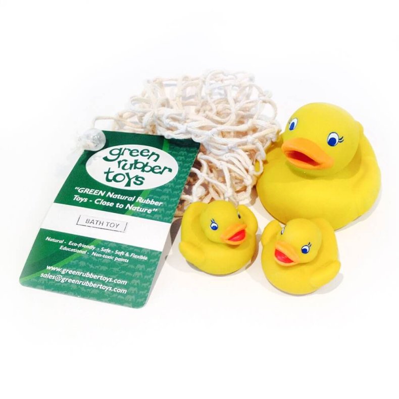 Green Rubber Toys | Figurer i naturgummi - Andemor med llinger