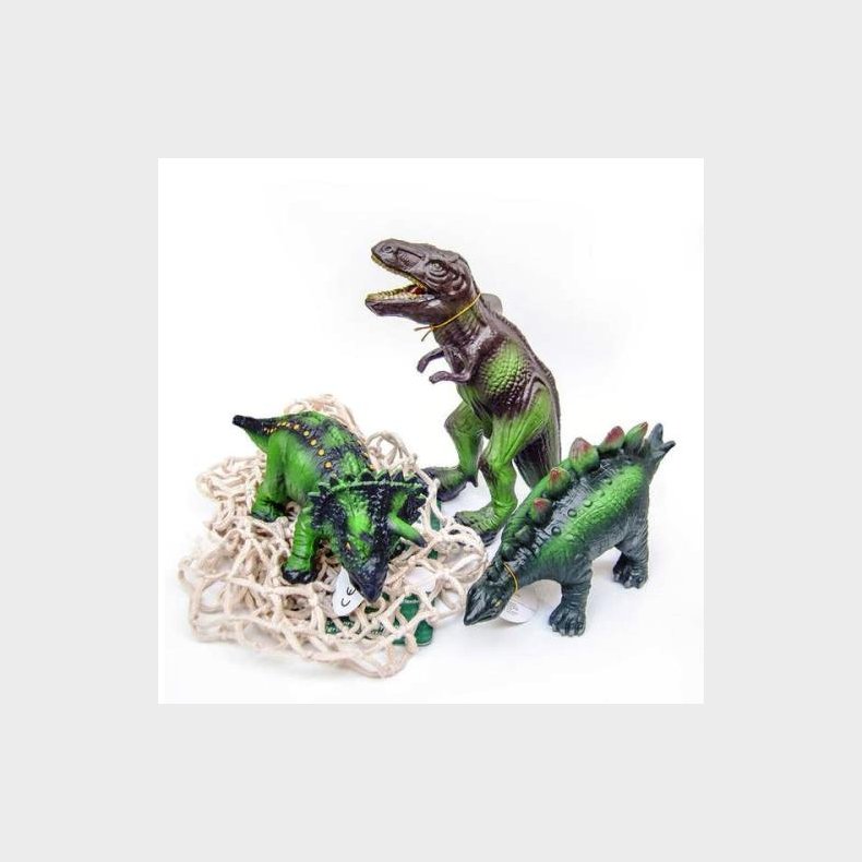Green Rubber Toys | Dyr i 100 % naturgummi - Dinoer, 3 stk