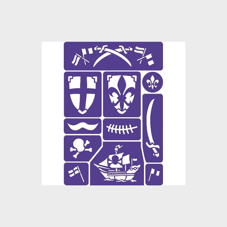 Grim'Tout | Ansigtsfarve - Skabelon til ridder og pirater