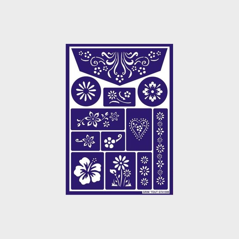 Grim'Tout | Ansigtsfarve - Skabelon til blomster