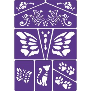 Grim'Tout | Ansigtsfarve - Skabelon m. kat og sommerfugl