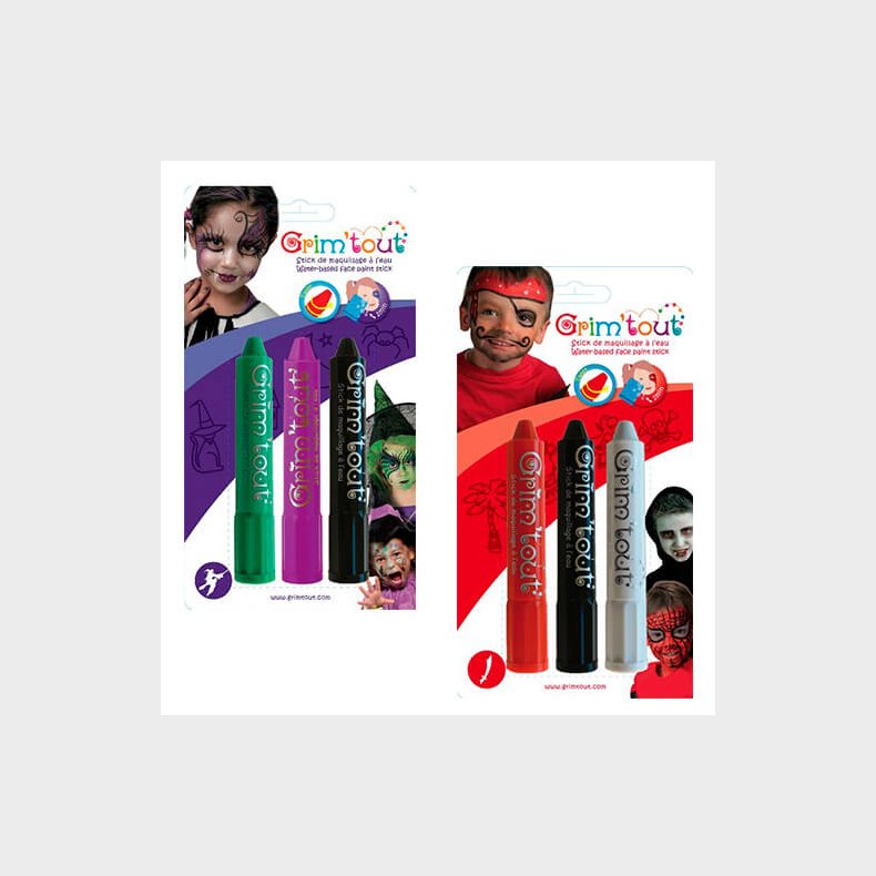 Grim'Tout | Ansigtsfarve - Farvestifter 3 stk.