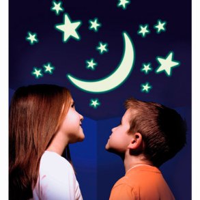 Brainstorm | Glow - Halvmne + stjerner, 16 dele