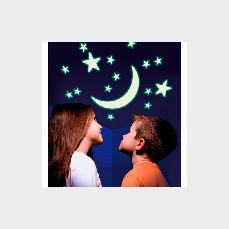 Brainstorm | Glow - Halvmne + stjerner, 16 dele