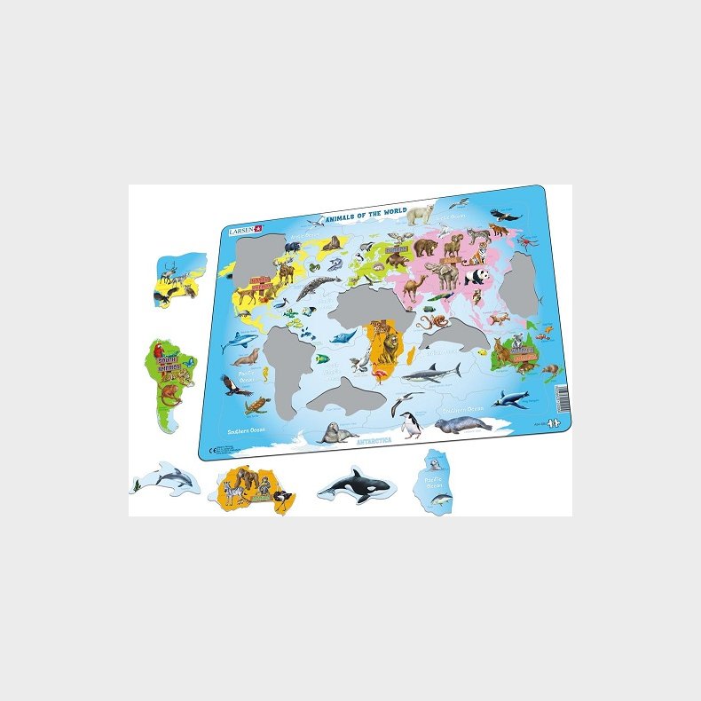 Larsen puslespil - Verdens dyr, 28 brikker