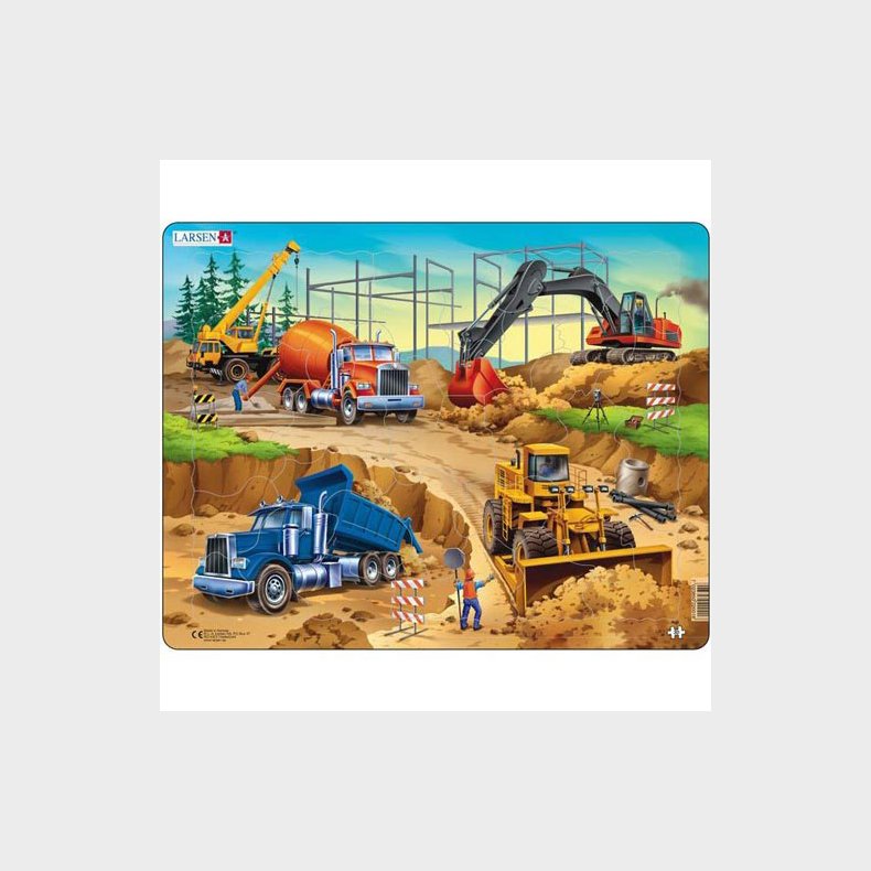 Larsen Puslespil - Entreprenrmaskiner, 30 brik