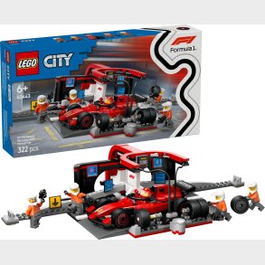 Lego City - F1 Pitstop Og Pitcrew Med Ferrari-bil - 60443