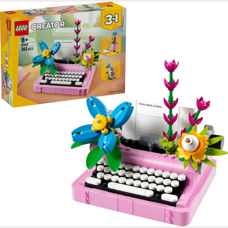 Lego Creator 3-in-1 - Skrivemaskine Med Blomster - 31169