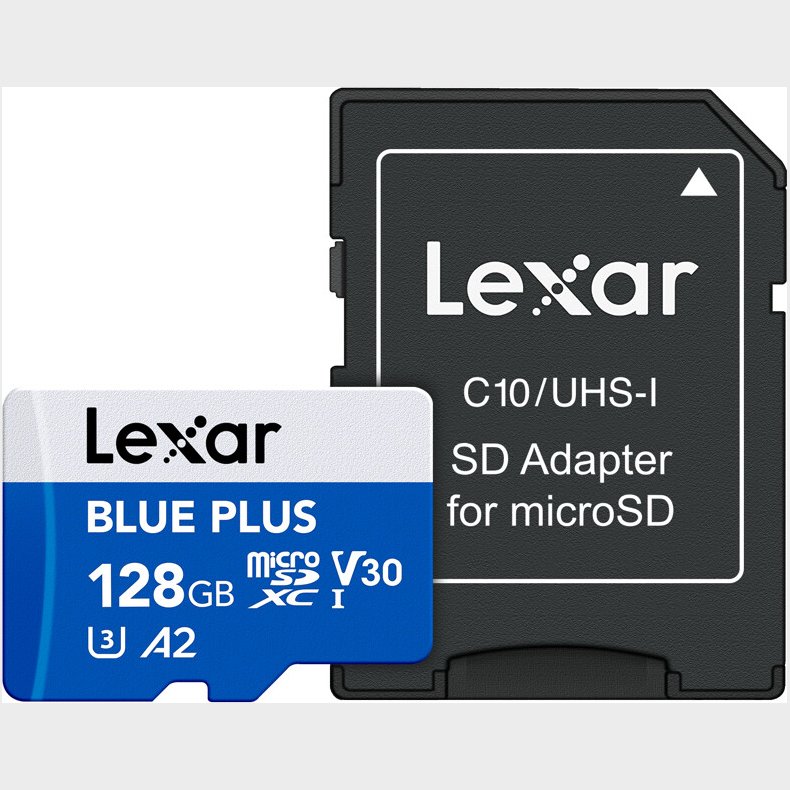Lexar - Microsdhc Blue Plus Uhs-i With Sd Adapter 128gb