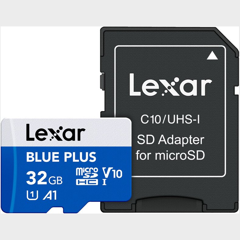 Lexar - Microsdhc Blue Plus Uhs-i With Sd Adapter 32gb