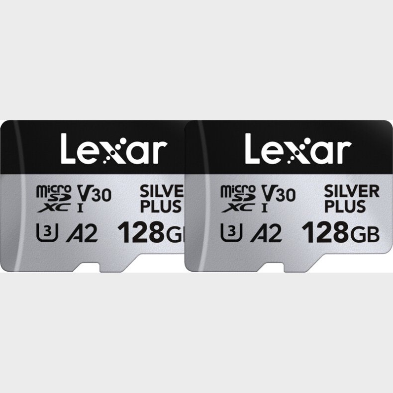 Lexar - Microsdxc Professional Silver Plus Uhs-i/u3/a2/4k R205/w150 (v30) - 128gb - 2-pack