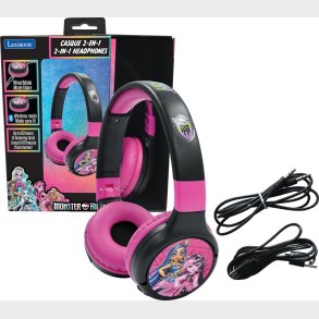 Lexibook - 2 In 1 Bluetooth Foldable Monster High Headphones (hpbt010mh)
