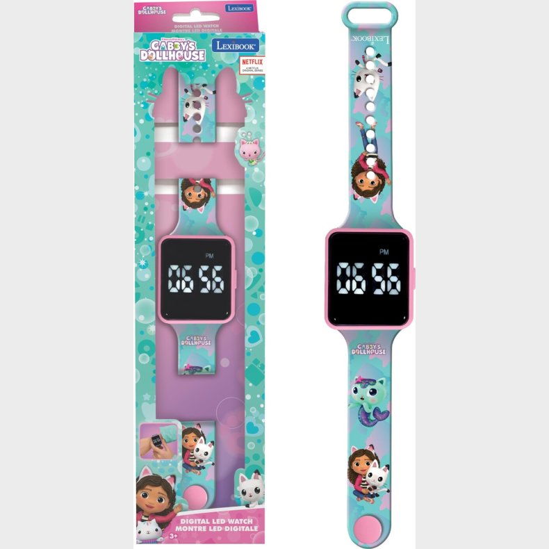 Gabbys Dukkehus - Ur - Digitalt Led Armb�ndsur Til B�rn - Lexibook