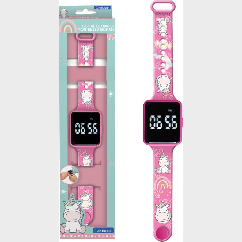 Enhjrning Ur - Digitalt Led Armbndsur Til Brn - Lexibook