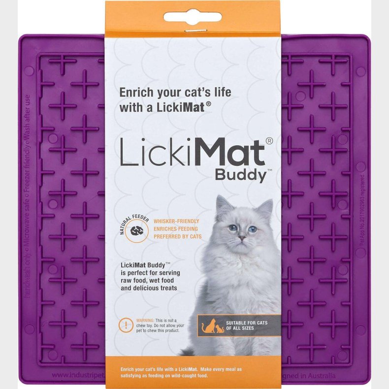 Lickimat - Slikkemtte - Cat Buddy Purple 20x20
