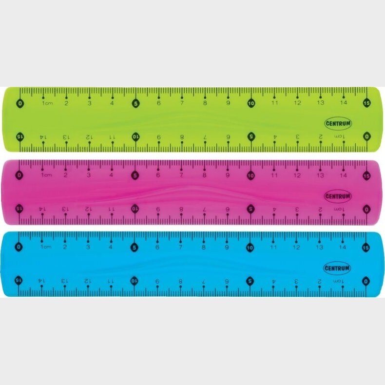 Lineal 15 Cm - Assorterede Neonfarver Flexi - Centrum