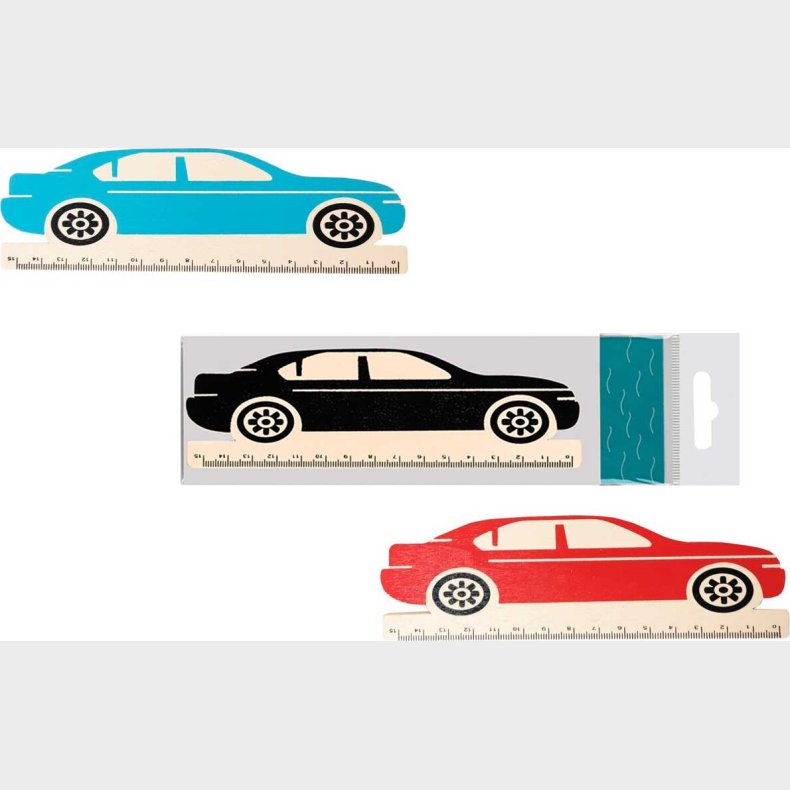 Lineal 15 Cm - Tr Assorterede Biler - Centrum