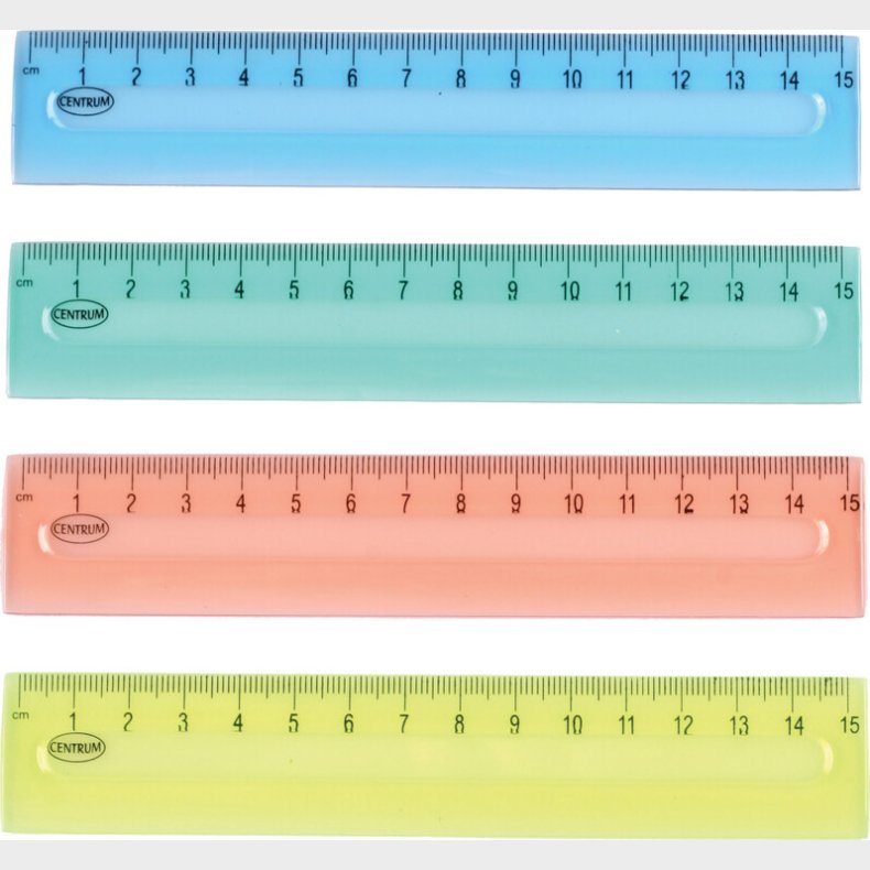 Lineal 15 Cm - Transparent - Assorteret - Centrum - 1 Stk.