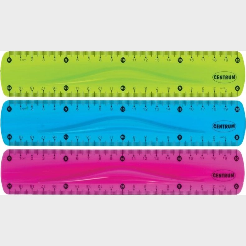 Lineal 20 Cm - Assorterede Neonfarver Flexi - Centrum