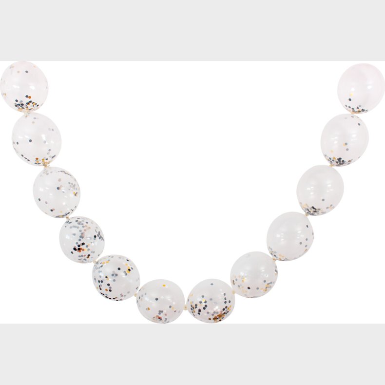 Link-konfettiballon Guld / S�lv / Sort 12stk - Scanseason