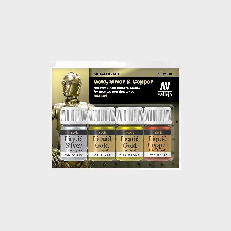 Vallejo - Metallic Maling S�t - 4x35 Ml