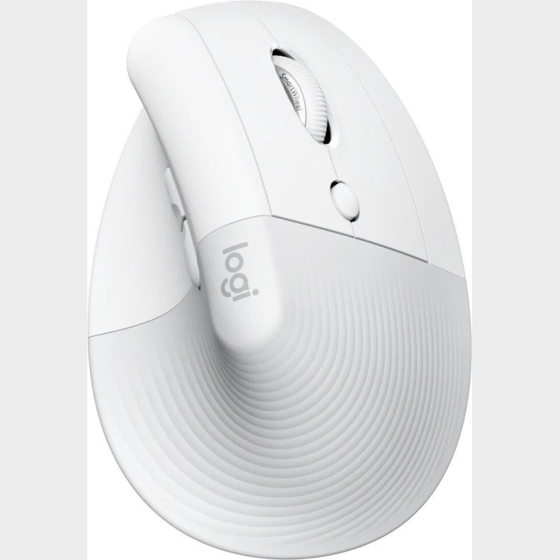 Logitech - Lift Vertical Ergonomisk Tr�dl�s Mus - Optisk - Hvid - 4000 Dpi