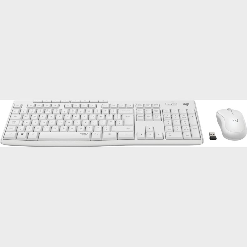 Logitech - Mk295 Silent - Trdls Mus Og Tastatur - Hvid
