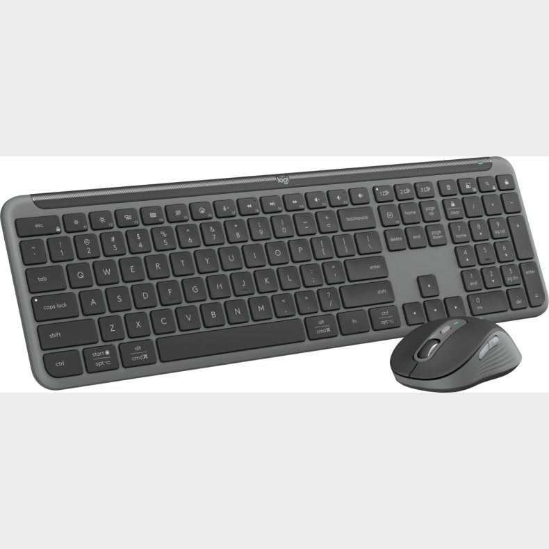 Logitech - Signature Slim Wireless Keyboard And Mouse Combo Mk950 Graphite Nordic