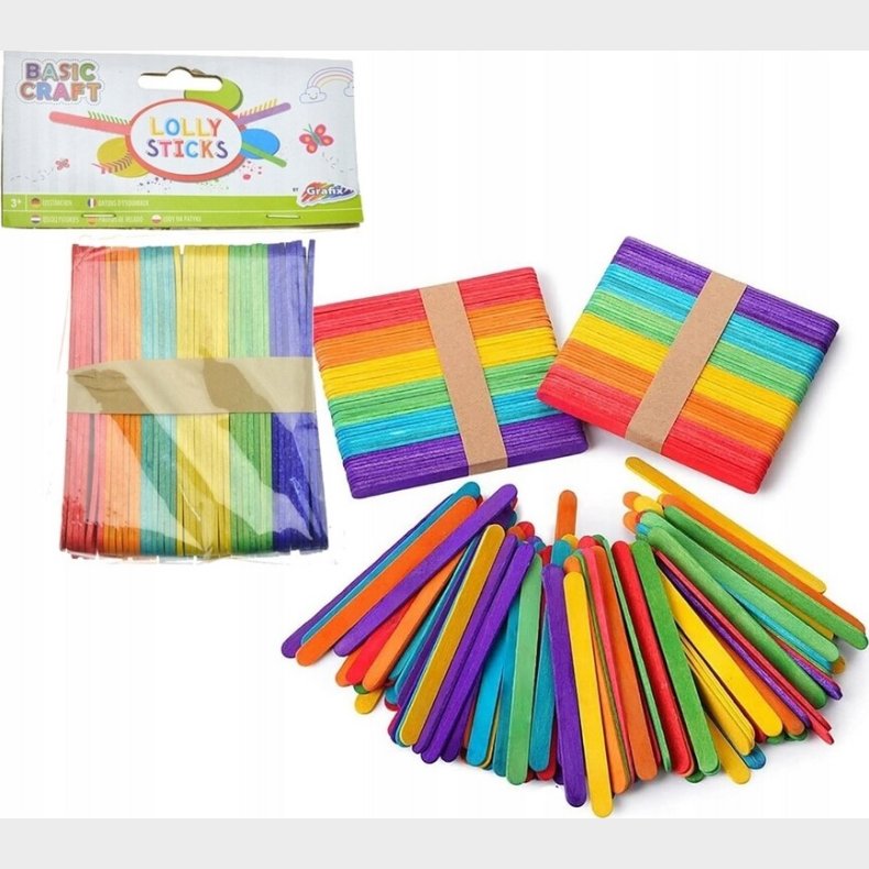 Farvede Ispinde - 6 Farver - 80 Stk - Grafix