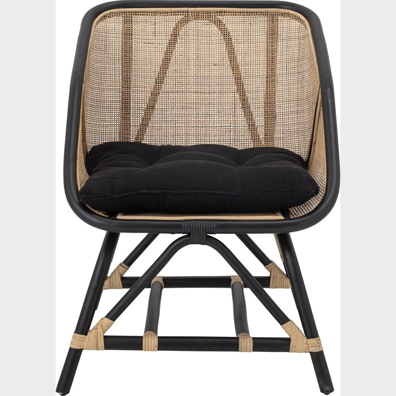 Bloomingville - Loue Loungestol - Sort - Rattan Flet