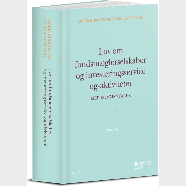 Lov Om Fondsmglerselskaber Og Investeringsservice Og -aktiviteter - Camilla Sborg - Bog