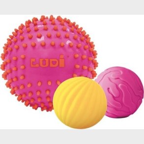 Ludi - Sansebolde S�t - Pink Og Gul - 3 Stk