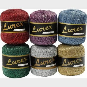 Lurex Garn - L 160 M - Assorterede Farver - 6x25 G